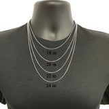 Italian 14k White Gold Solid Diamond Cut Franco Chain Necklace 18" 1.3mm 4.5g - 18"