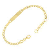 Italian 14k Yellow Gold Hollow Engravable Cuban ID Bracelet 5.5" 4mm 2 grams