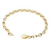 Italian 14k Yellow Gold Hollow Rolo Charm Bracelet 8" 5.4mm 4.8 grams