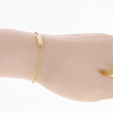 Italian 14k Yellow Gold Engravable Station Baby Kids ID Bracelet 6.25" 4mm 1.4g