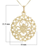 14k Yellow Gold Zodiac Sign Cancer Pendant Necklace 18" - Cancer,Yellow