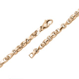 14k Rose Gold Solid Handmade Fashion Link Bracelet 7.75" 5mm 17.3 grams - Rose,7.8" 17.3 grams