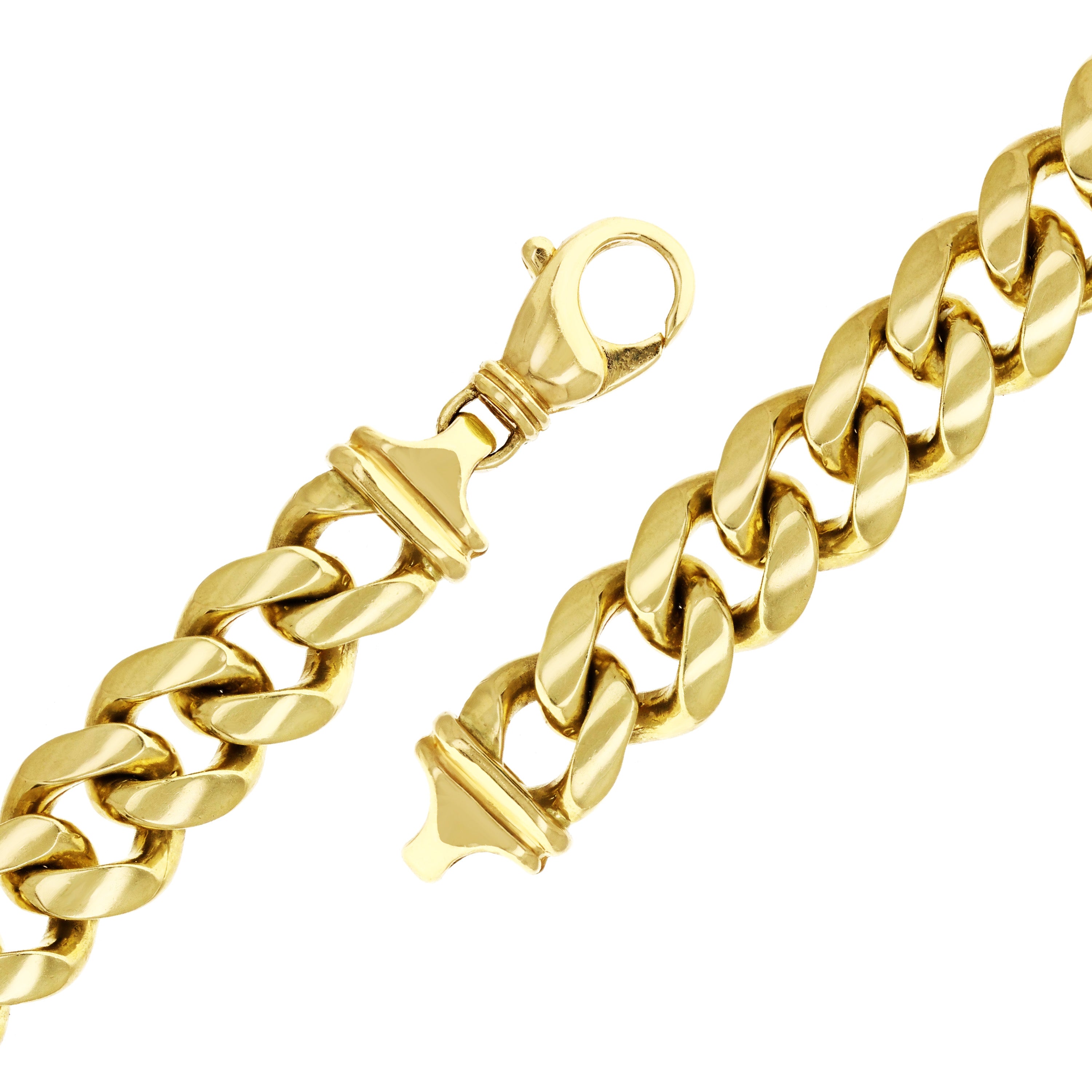 14k Yellow Gold Heavy Solid Miami Cuban Link Chain Bracelet 7" 15mm 79 grams - 7" 79 grams