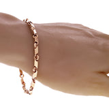 14k Rose Gold Solid Handmade Fancy Link Bracelet 7" 5mm 12.4 grams - Rose,7" 12.4 grams