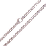 14k White Gold Handmade Fashion Link Necklace 24" 4.5mm 42.5 grams - White,24"