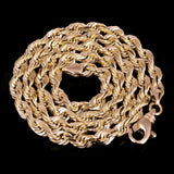 Men's Solid 10k Yellow Gold Diamond Cut Rope Chain Necklace 20" - 30" 6mm