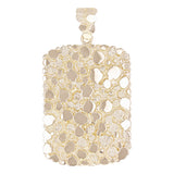 14k Yellow Gold Solid Big Rectangle Nugget Pendant 2.45 x 1.38" 19.5 grams