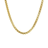 Italian 14k Yellow Gold Venetian Box Link Chain Necklace 18" 4.3mm 17.2 grams
