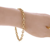 Italian 14k Yellow Gold Hollow Oval Links Chain Bracelet 8.25" 6mm 4.5 grams