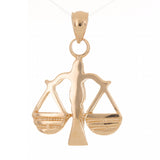 14k Rose Gold Scales of Justice Libra Zodiac Sign Charm Pendant 1" 3.7 grams - Rose