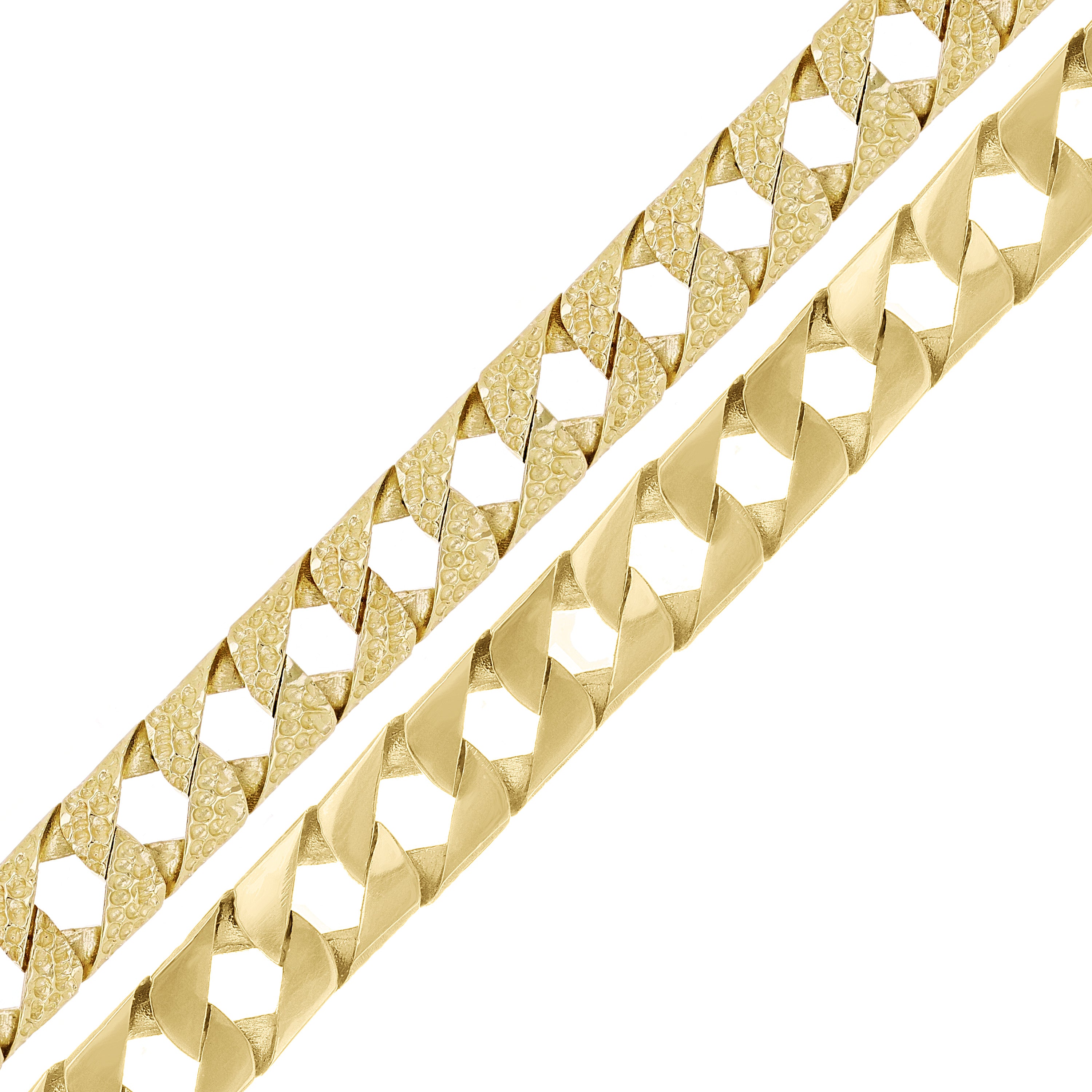 10k Yellow Gold Solid Pave Curb Cuban Link Chain Bracelet 10.5mm 7" 21.2 grams - 7" 21.2 grams