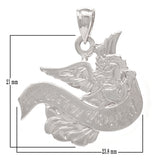 14k White Gold Solid "Heaven Bound" Guardian Angel Charm Pendant 5.2grams - White