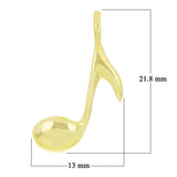 14k Yellow Gold Musical Note 8th Note Music Note Charm Pendant 0.9 gram - Yellow