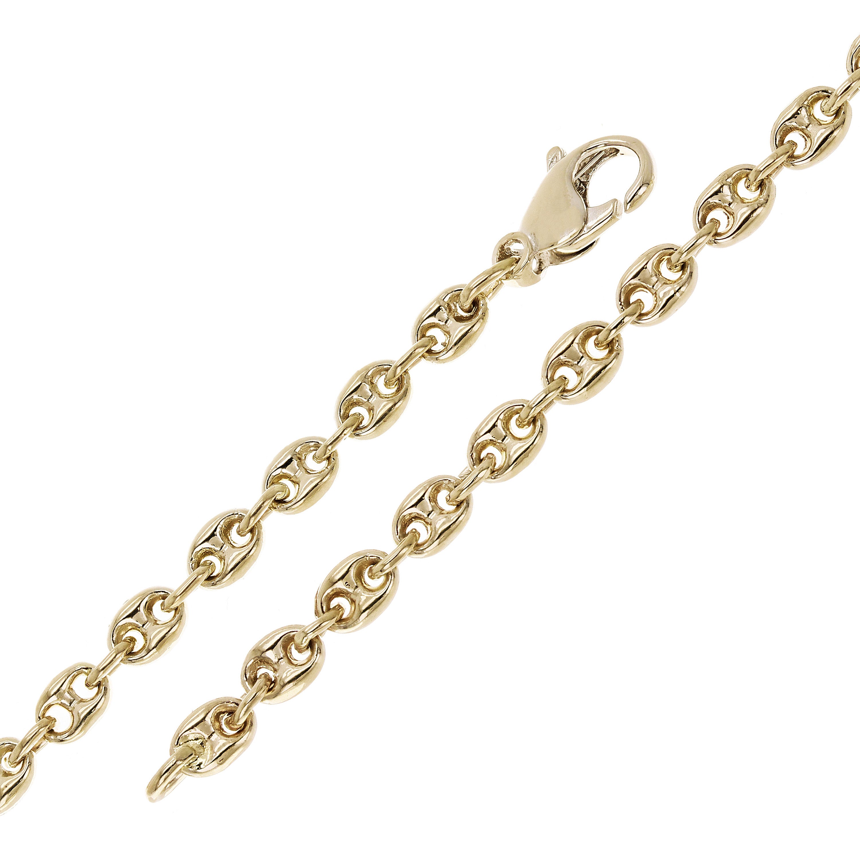 14k Rose Gold Handmade Mariner Link Bracelet 7" 4.9mm 10.9 grams - Rose,7"