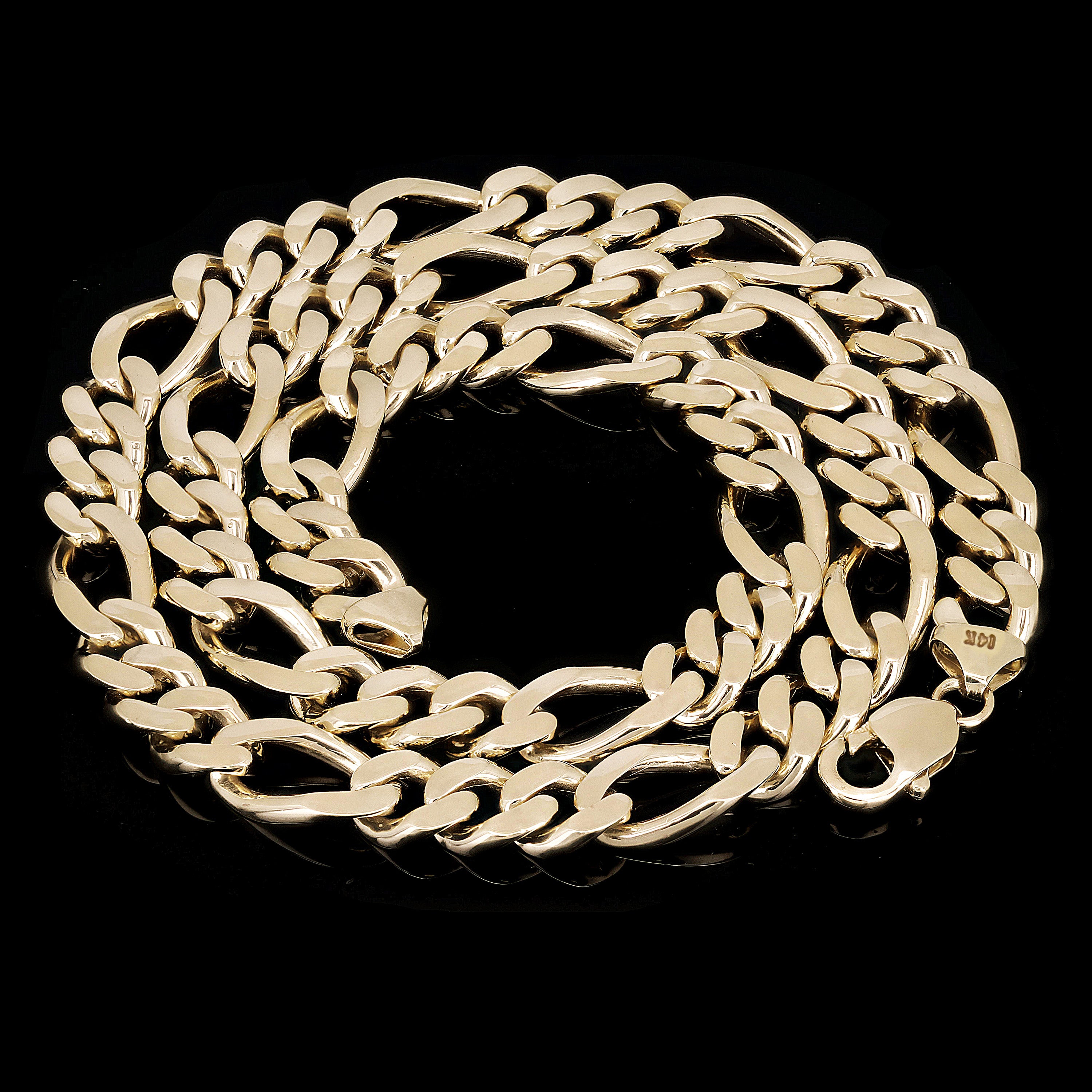 Men's 14k Yellow Gold Solid Heavy Figaro Chain Necklace 20" 11.7mm 139.6 grams - 20"