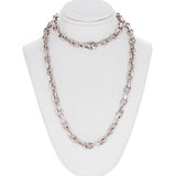 14k White Gold Handmade Fashion Link Necklace 24" 6.7mm 82 grams - White,24"