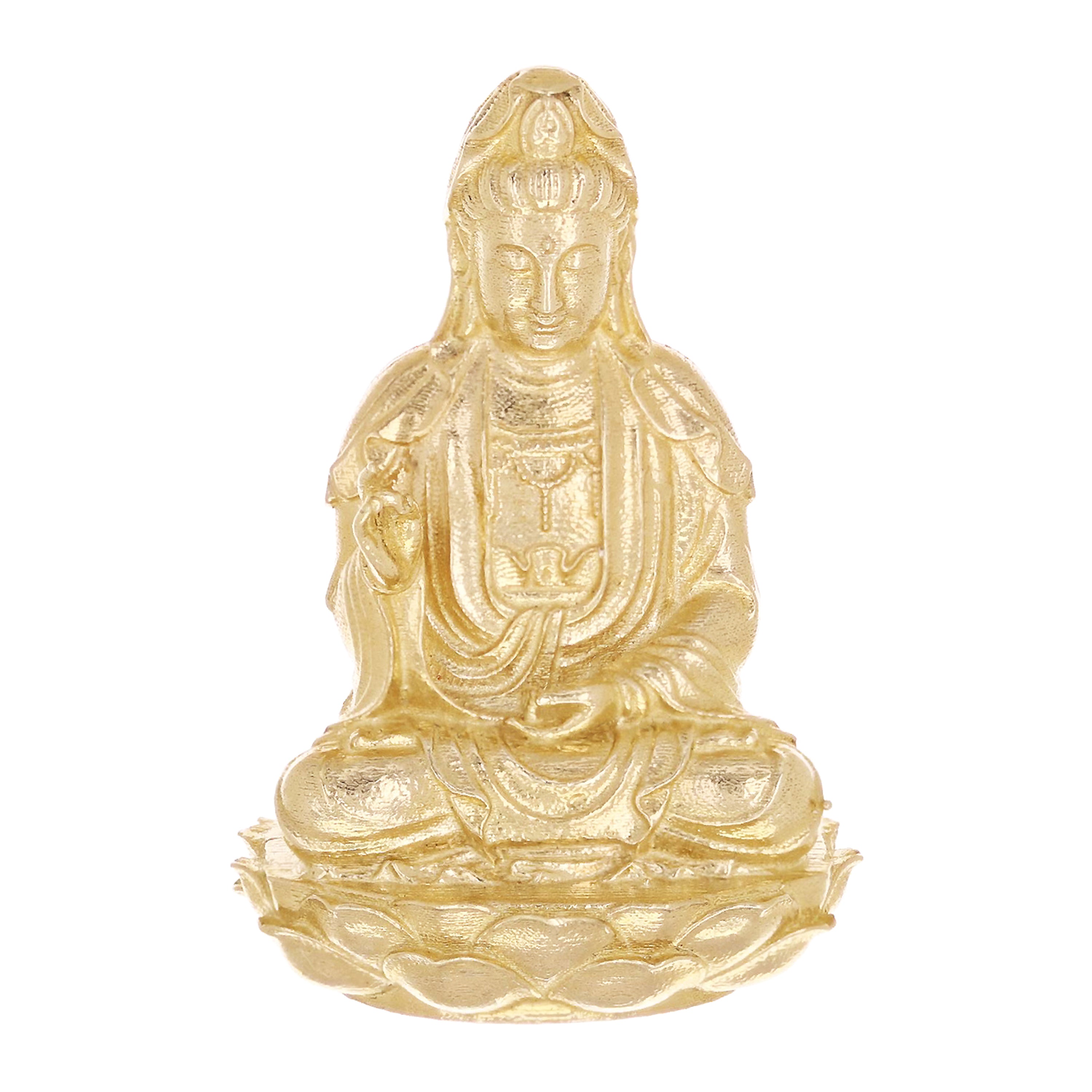 10k Yellow Gold Sitting Tibetan Buddhist Buddha Charm Pendant 1.1" 4.8 grams