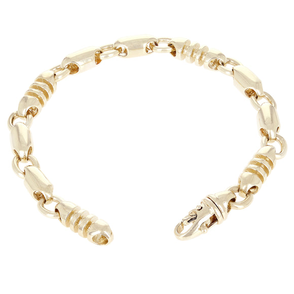 14k Yellow White or Rose Gold Handmade Fashion Link Bracelet 8