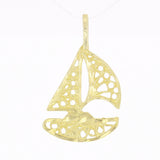 14k Yellow Gold Sailboat Sailing Charm Pendant Sizes Small Medium Large