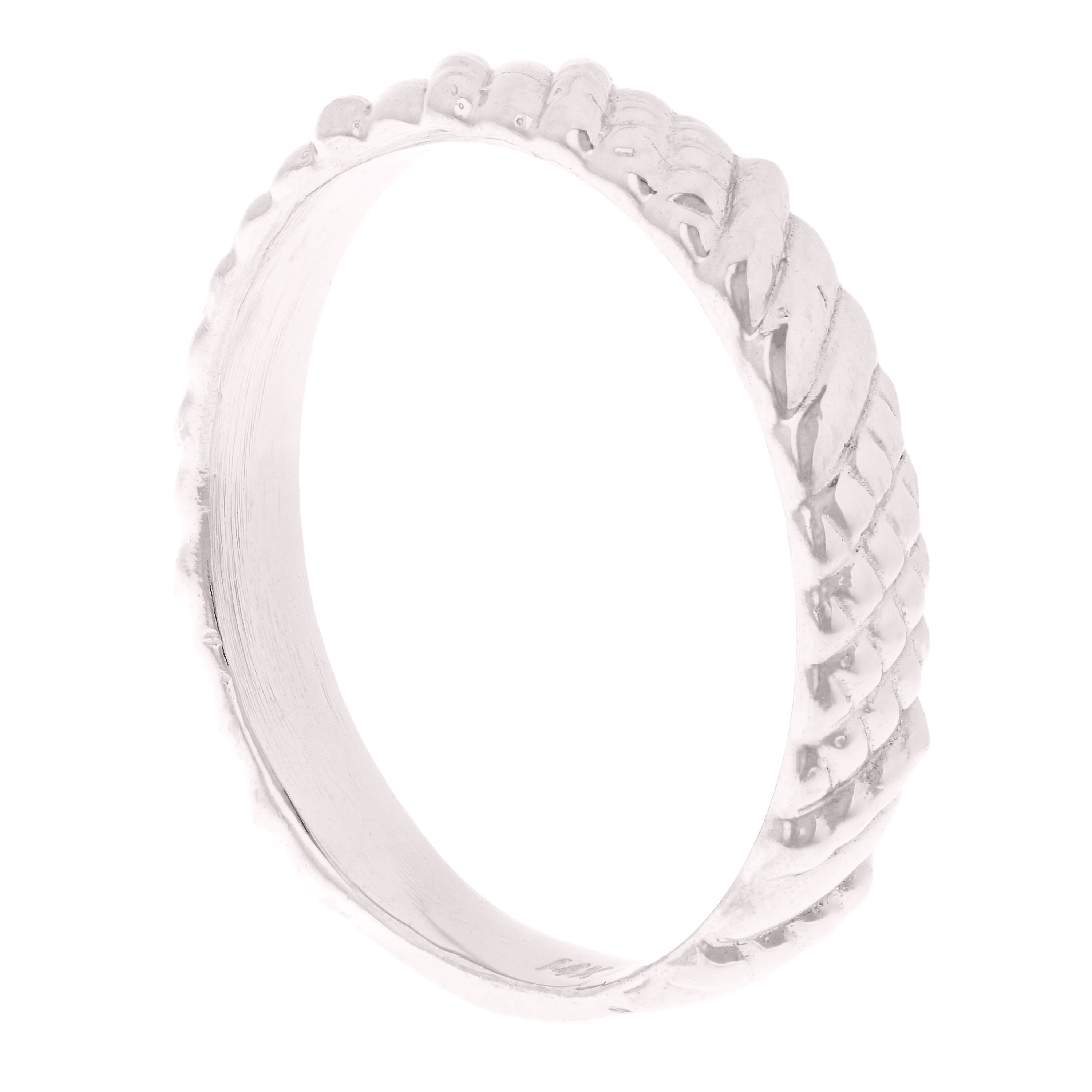 14k White Gold Twist Pattern Ring 2.8 grams Size 6.5 - White