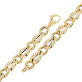 Italian 14k Yellow Gold Hollow Fancy Oval Link Chain Bracelet 7.5" 8.5mm 5.8g