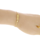 Italian 14k Two Tone Gold Engravable Baby Kids Cuban ID Bracelet 5.5" 2 grams