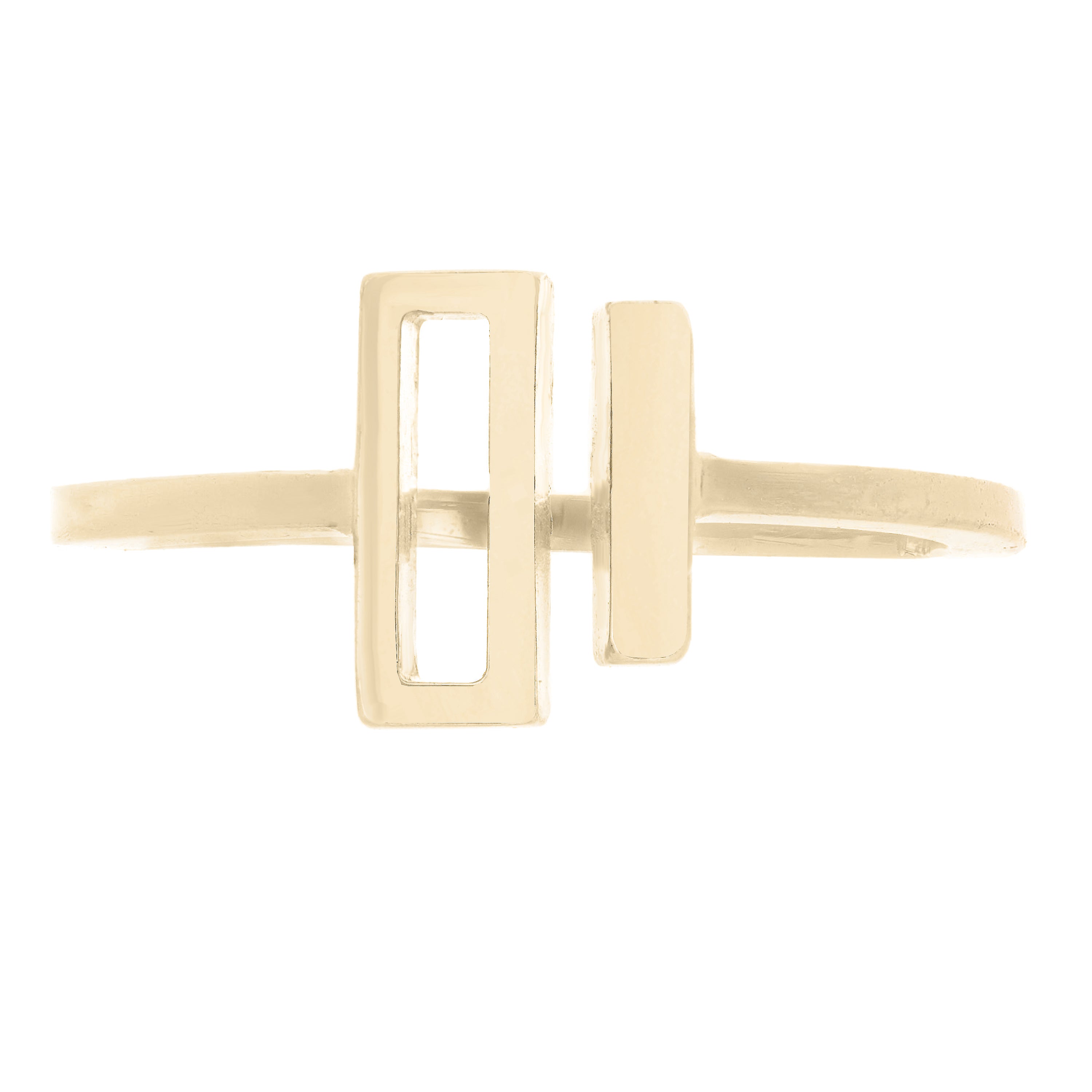 14k Yellow Gold Double Open Bar Ring 2.1 grams Size 6.5 - Yellow