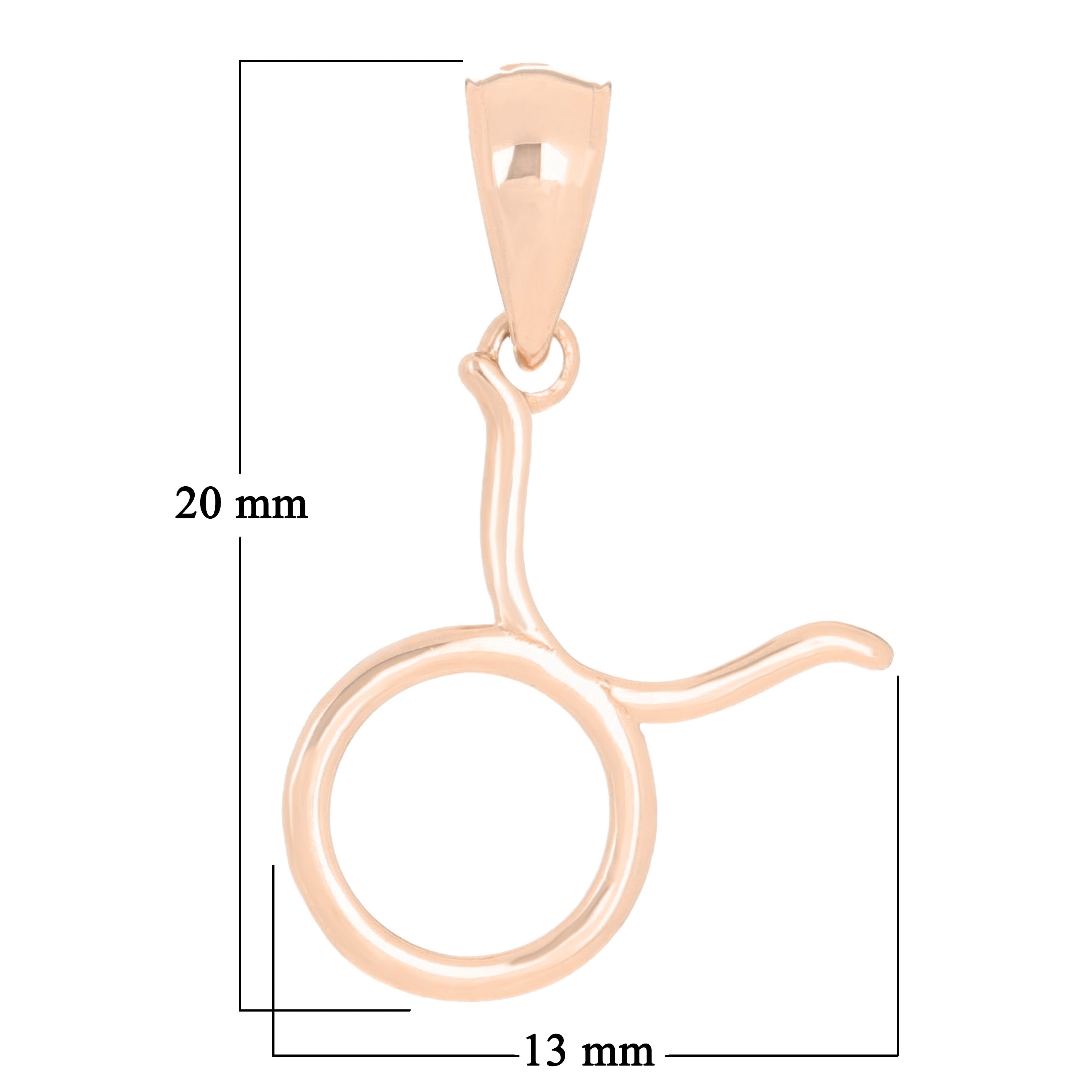 14k Rose Gold Taurus Zodiac Sign Charm Pendant - Taurus,Rose