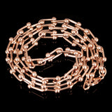 Italian 14k Rose Gold Semi-Solid U-Link Chain Necklace 18.5" 6mm 13.5 grams - 18.5" 6mm 13.5 grams