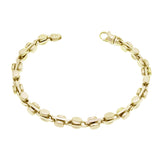 14k Yellow Gold Solid Handmade Fashion Link Bracelet 7" 6mm 27.2 grams - Yellow,7"
