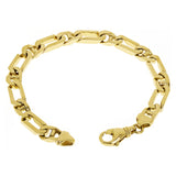 Men's 14k Yellow Gold Solid Figaro Anchor Mariner Bracelet 8" 7.5mm 33.7 grams