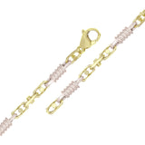 10k Yellow & White Gold Handmade Spring Barrel Link Bracelet 7" 5.3mm 13.5 grams - 7" 13.5 grams