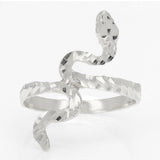 14k Rose Gold Diamond Cut Serpent Snake Ring Sizes 5-12