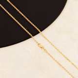 Italian 21k Yellow Gold Solid Anchor Chain Necklace 18" 2mm 7.1 grams - 18" 7.1 grams