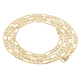 Italian 14k Yellow Gold Solid Figaro Chain Necklace 26" 3.2mm 11.8 grams