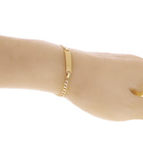 Italian 14k Two Tone Gold Engravable Baby Kids Cuban ID Bracelet 6" 5mm 3 grams