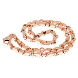 10k Rose Gold Handmade Fashion Link Necklace 28" 7mm - Rose,28"