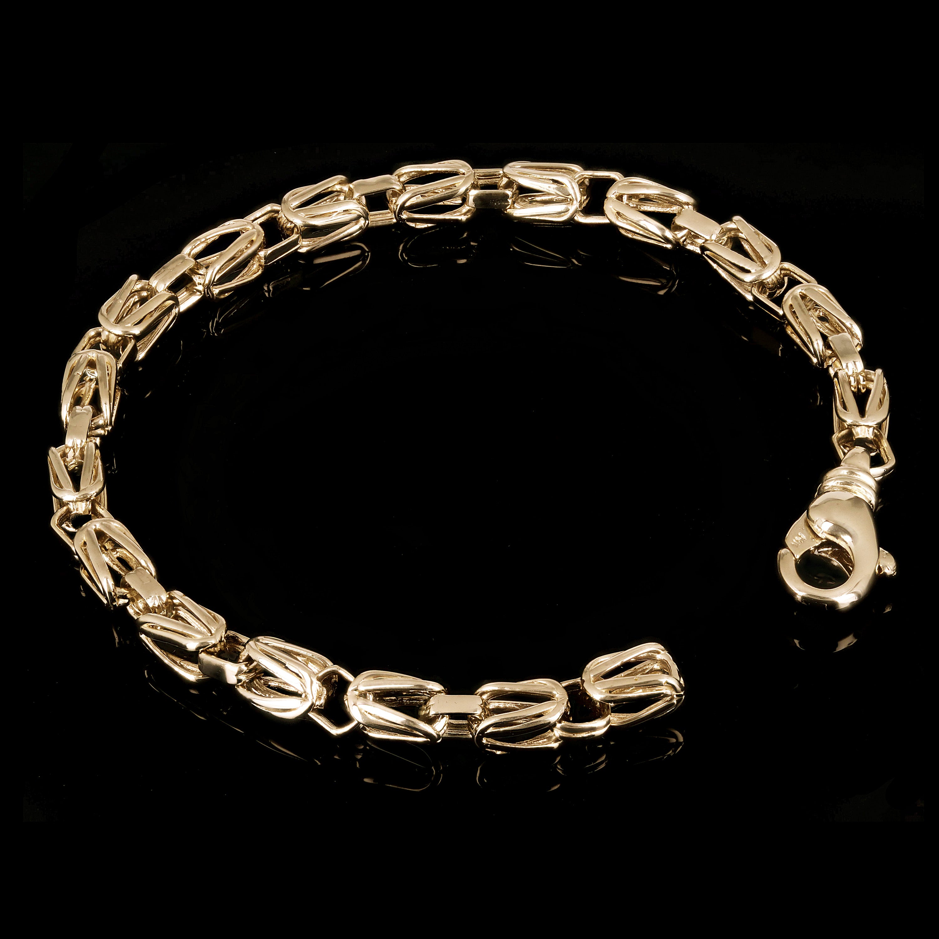 10k Yellow Gold Solid Turkish Style Link Bracelet 7" 5 mm 14 grams - 7" 14 grams