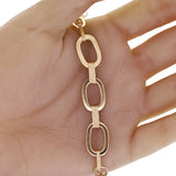 Italian 14k Yellow Gold Oval Links Necklace, Bracelet & Earrings Set 24.4 grams
