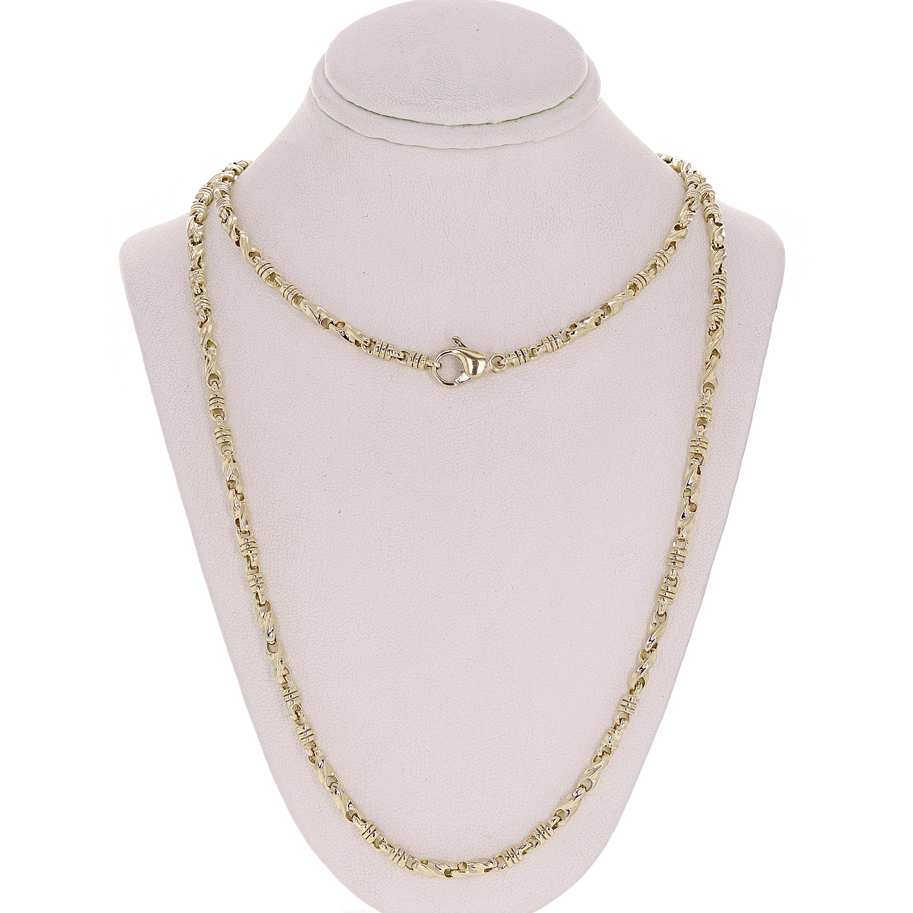 14k Yellow Gold Handmade Fashion Link Necklace 18" 3.5mm 31 grams - Yellow,18"