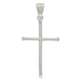 14k White Gold Plain Cross Religious Charm Pendant Medium