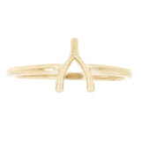 14k Yellow Gold Lucky Wishbone Ring Stackable Size 7 1.5 grams - Yellow