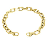 Men's 10k Yellow Gold Handmade Link Chain Bracelet 7" 7.5mm 32.8 grams - Yellow,7"