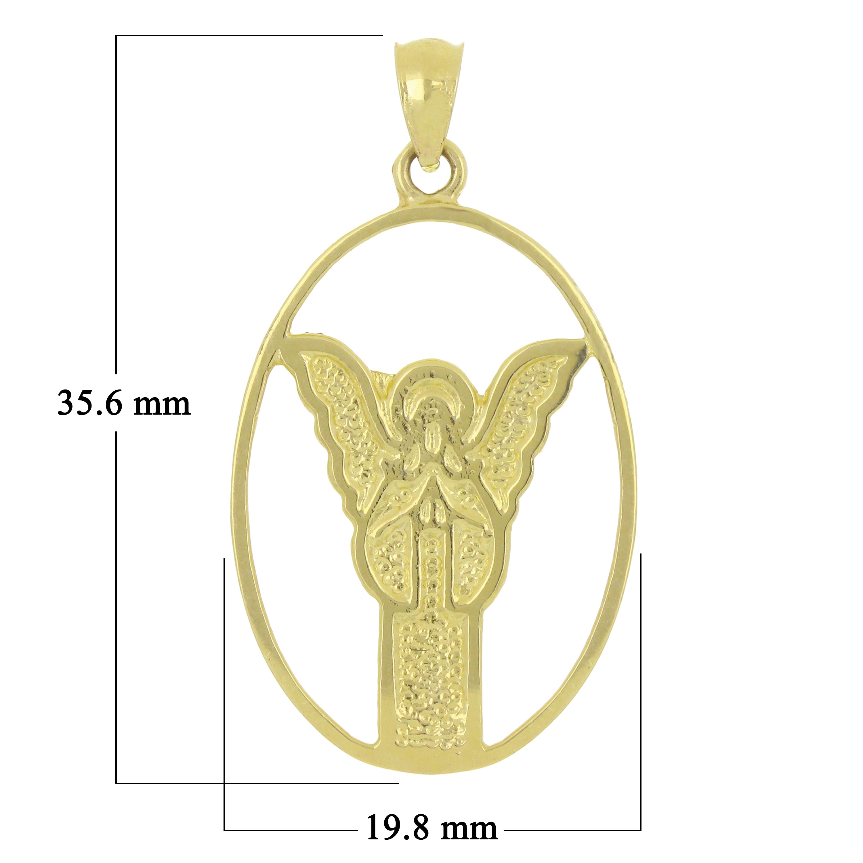 14k Yellow Gold Guardian Angel Charm Pendant 2.6 grams - Yellow