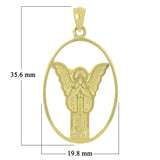 14k Yellow Gold Guardian Angel Charm Pendant 2.6 grams - Yellow