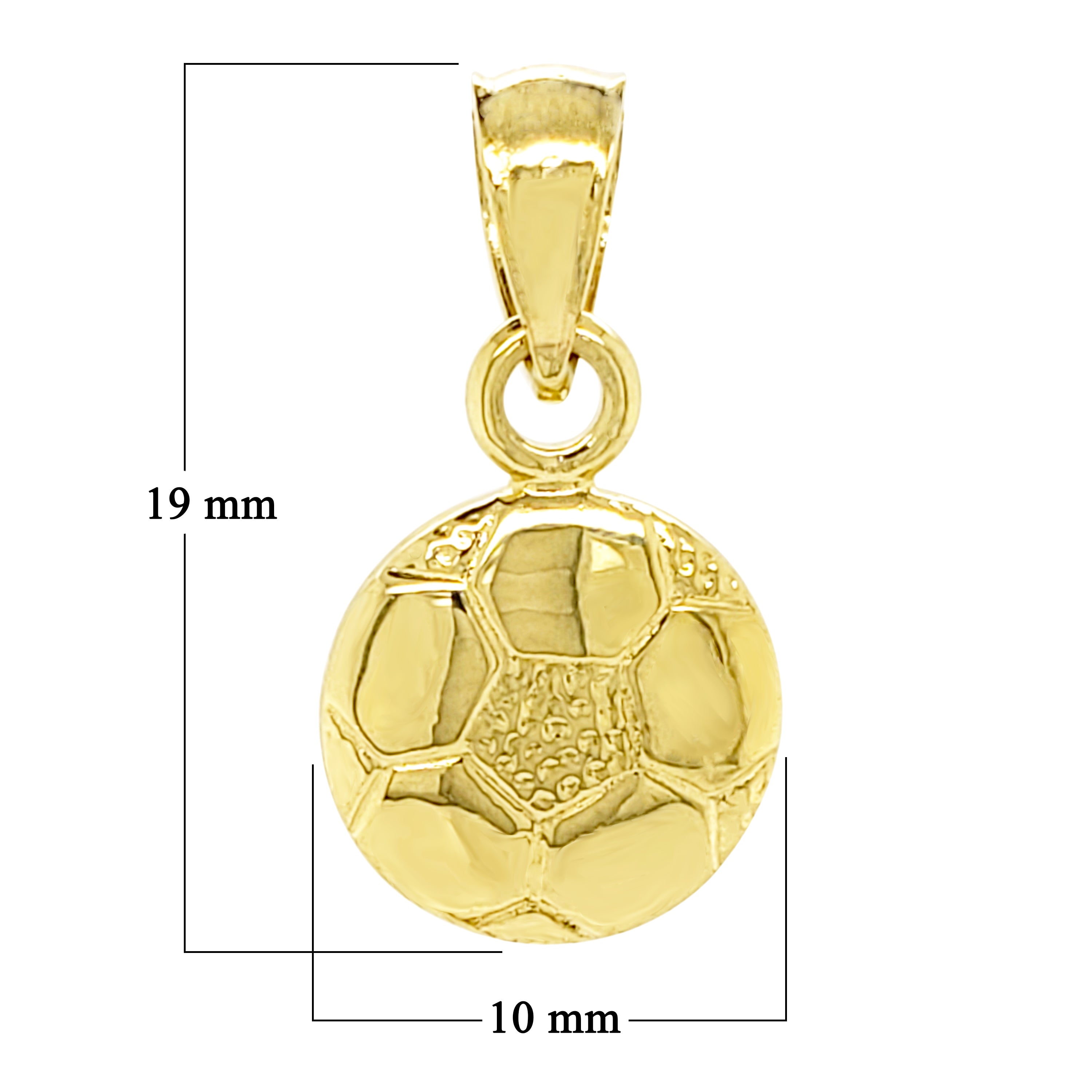 14k Yellow Gold Soccer Ball Charm Pendant 2.1 grams - Yellow