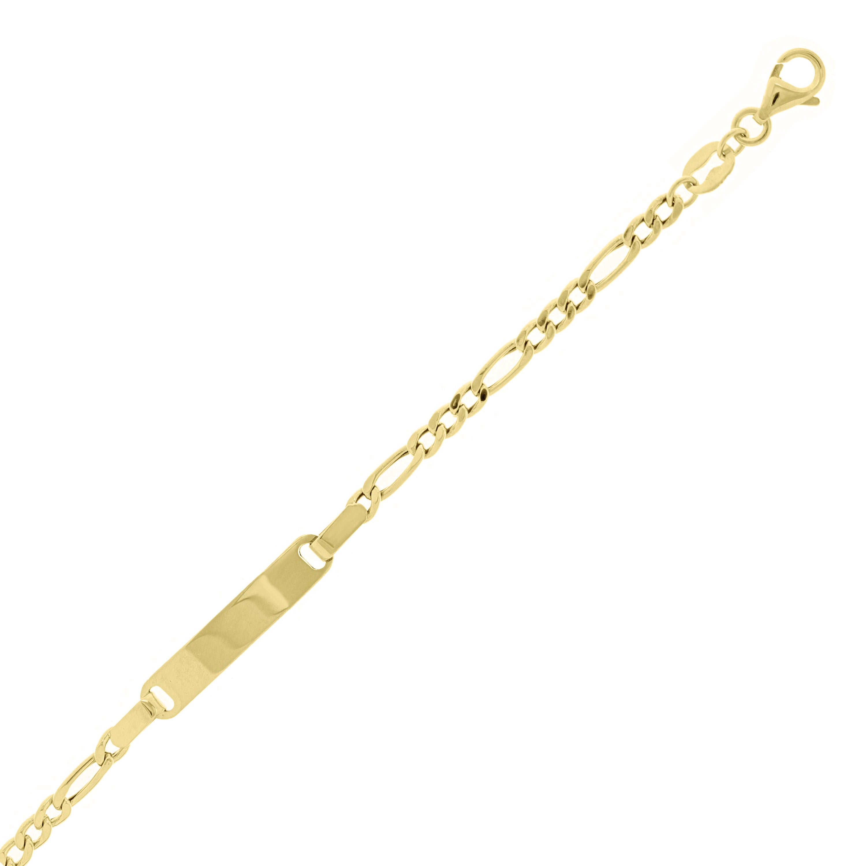 Italian 14k Yellow Gold Engravable Figaro Baby Kids ID Bracelet 5.5" 1.8 grams