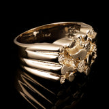 14k Yellow Gold Solid Rectangle Nugget Ring Size 5 - 12.4mm 8.4 grams - Ring Size 5