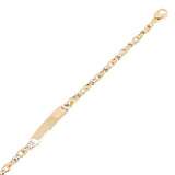 Italian 14k Two Tone Gold Engravable Baby Kids ID Bracelet 6.3" 4.7mm 3.3 grams