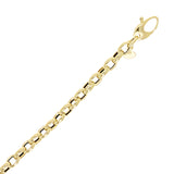 Italian 14k Yellow Gold Oval Rolo Link Chain Charm Bracelet 8" 4.6mm 3.2 grams